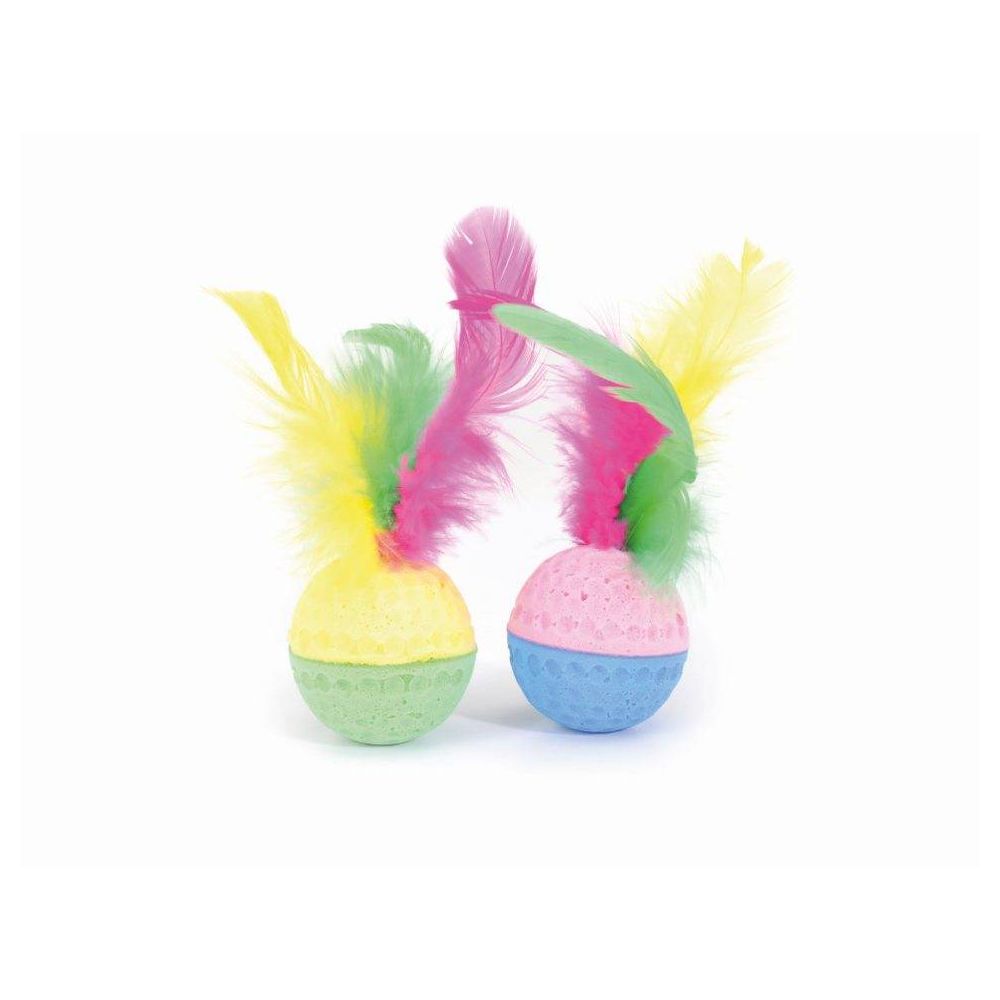 Camon Cat Toy Piłeczki Gąbkowe Pióra 2 sztuki