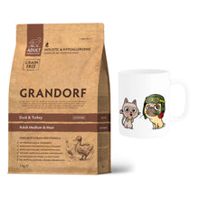 Pakiet Grandorf Duck & Turkey Adult Medium & Maxi Breeds Karma Dla Dorosłych Psów Średnich i Dużych Ras 3 kg + Kubek z Twoim Pupilem GRATIS!