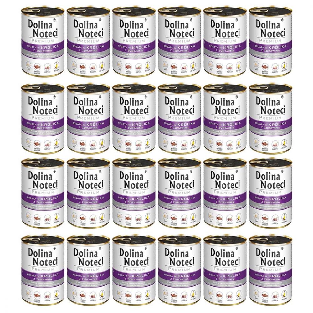 PAKIET FBA Dolina Noteci Premium Królik z Żurawiną 400 g X 24