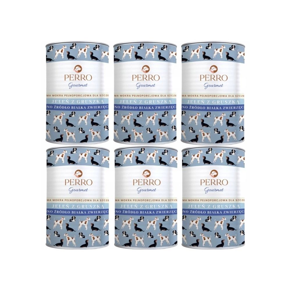 Pakiet PERRO Gourmet Jeleń z gruszką Junior 6x400g monobiałkowa karma dla szczeniąt