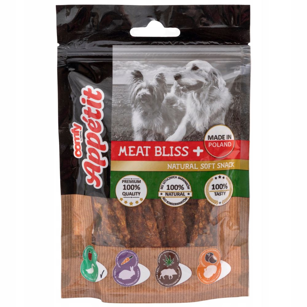Comfy Appetit Bliss+ paski z kaczki z jabłkiem 100g przysmak dla psa