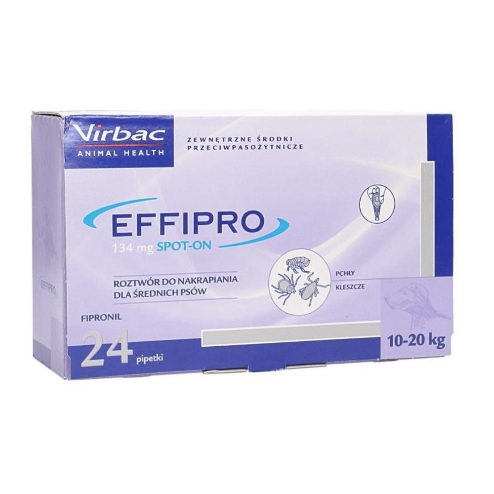 Virbac Effipro Flexi - Pack 134 Mg Dla Średnich Psów 10 - 20 kg 24 pipetki