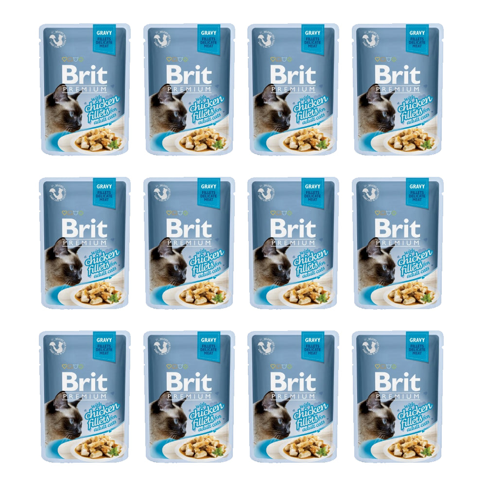 Pakiet Brit Premium Chicken Fillets Kurczak Mokra Karma Dla Kota 12 x 85 g