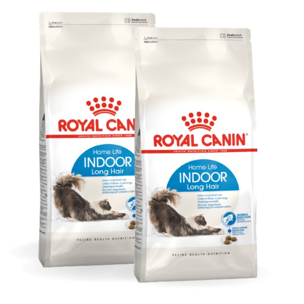 Pakiet ROYAL CANIN Indoor Long Hair karma sucha dla kotów dorosłych, długowłose, przebywających wyłącznie w domu 2 x 2 kg
