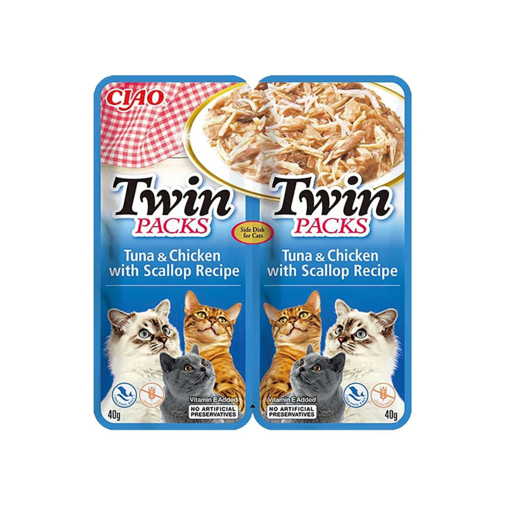 INABA CAT Twin tuńczyk z kurczakiem i małżą 2x40g