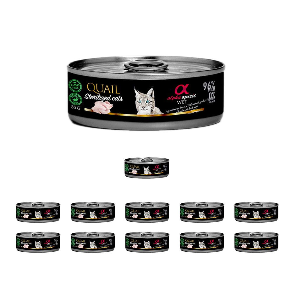 Alpha Spirit Przepiórka Koty Sterylizowane 12 x 85 g
