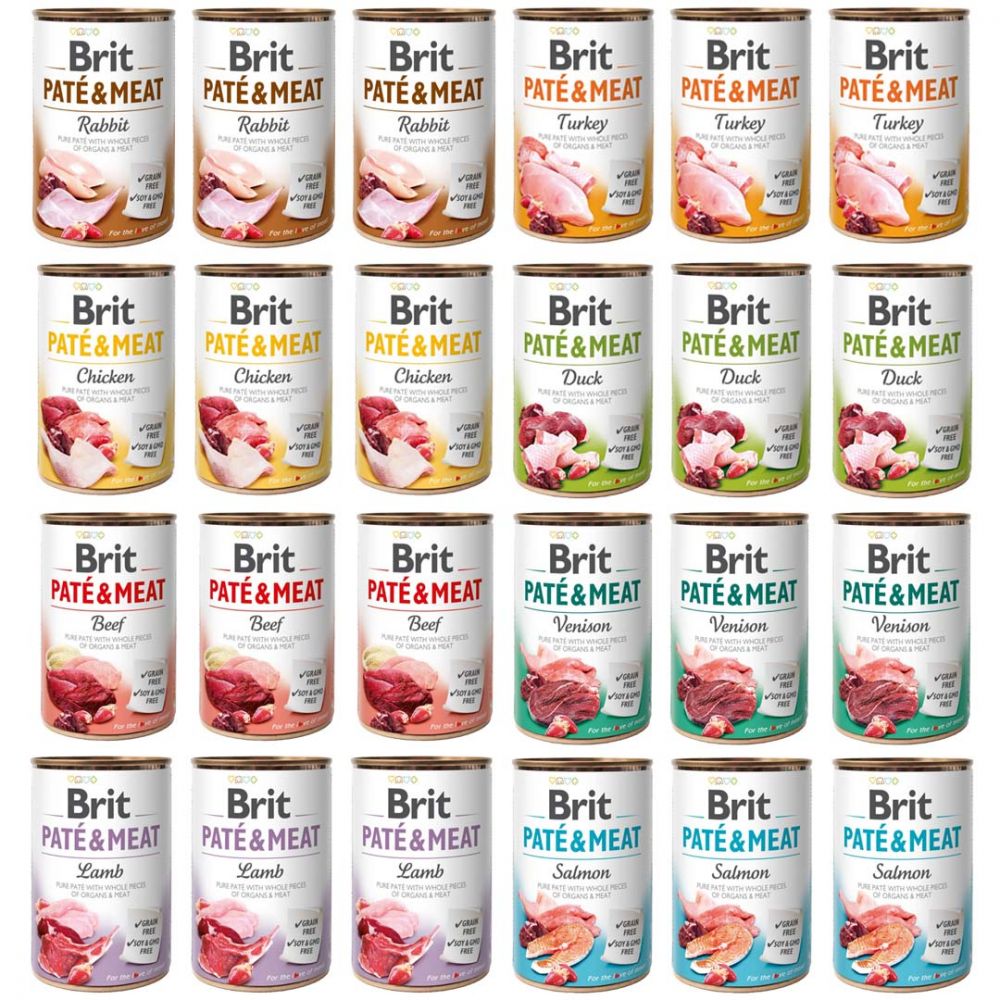 Pakiet Brit Pate & Meat Mix Smaków 24 x 400 g