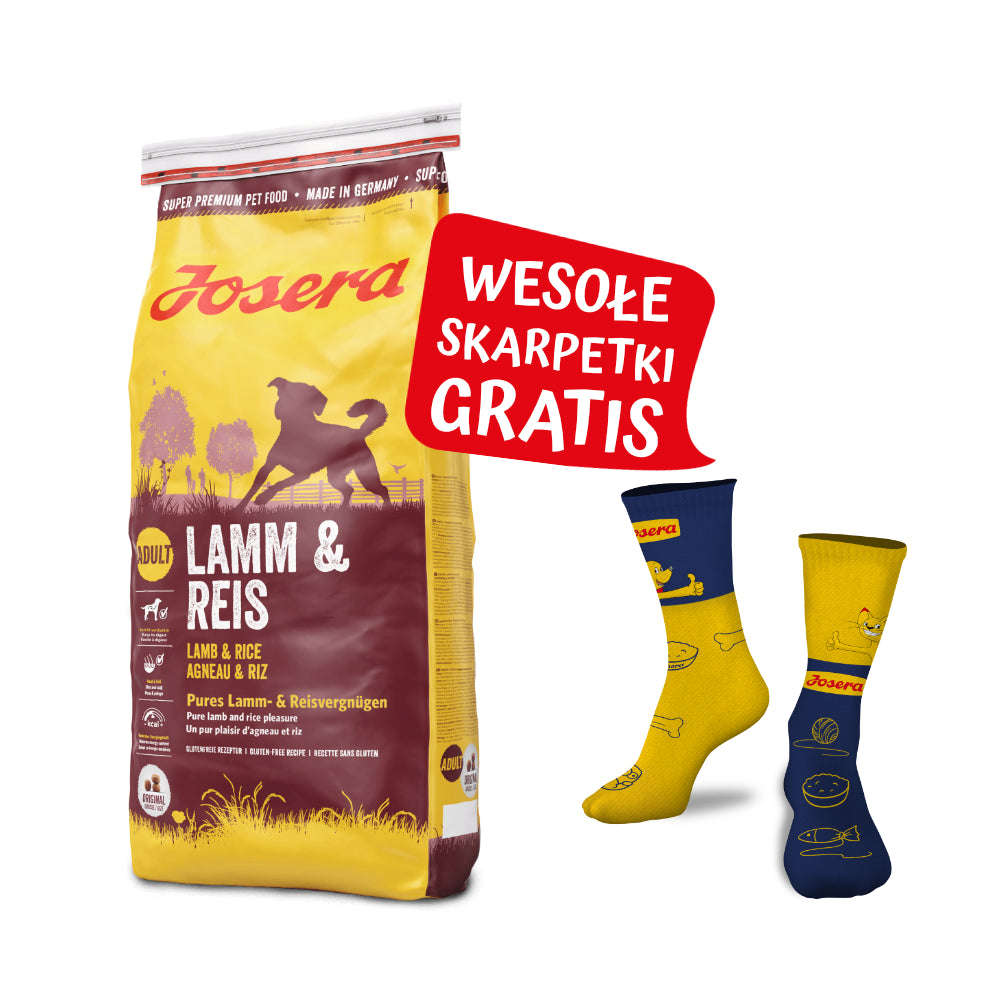 Pakiet Josera Lamm & Reis Jagnięcina 15 kg + Skarpetki GRATIS!