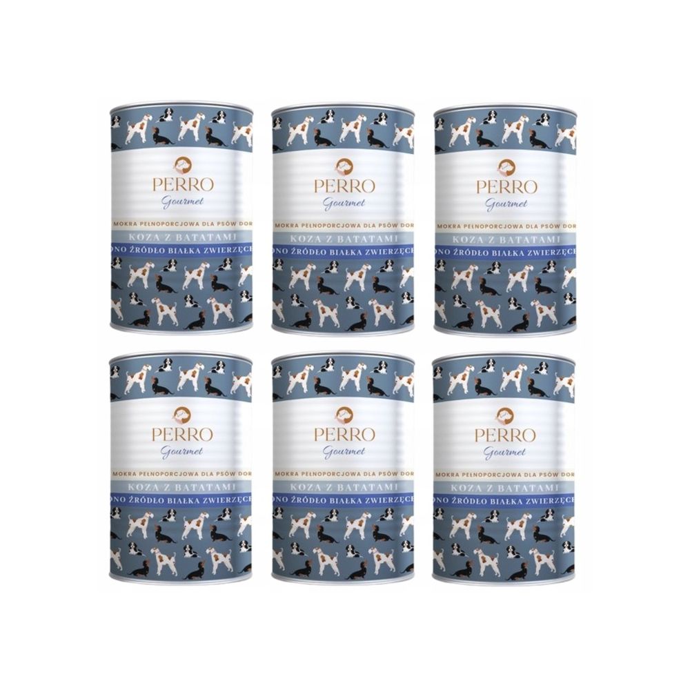 Pakiet PERRO Gourmet Koza z batatami 6x400g monobiałkowa karma dla psów dorosłych