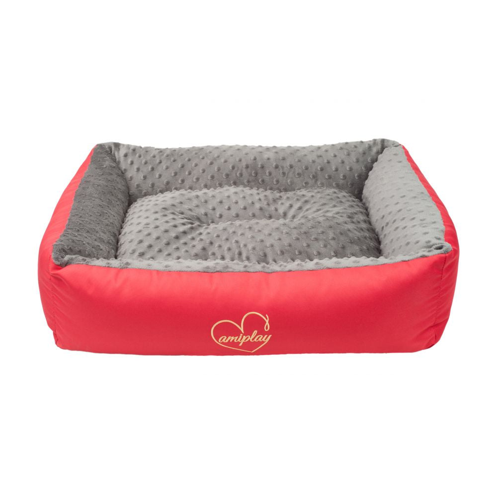 Amiplay Legowisko Sofa Babydoll Dla Psa Rozmiar L Szaro-Czerwone