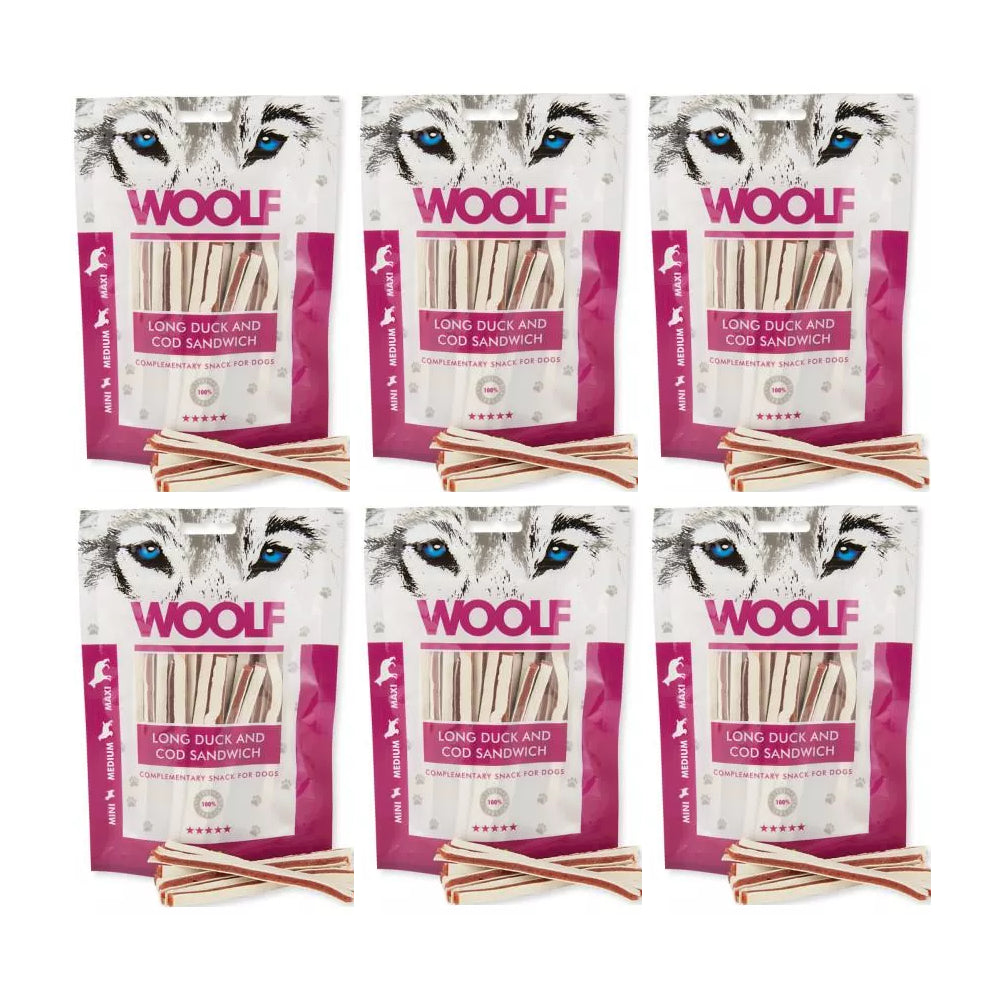 Pakiet Woolf Long Duck and Cod Sandwich Kaczka Dorsz 6 x 100 g