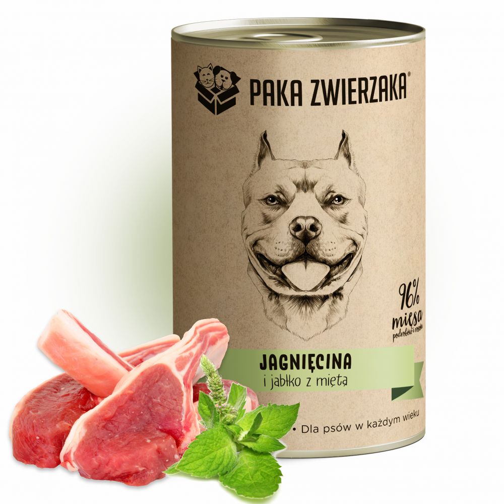 Paka Zwierzaka Mokra Karma Dla Psa Jagnięcina Jabłko 400 g