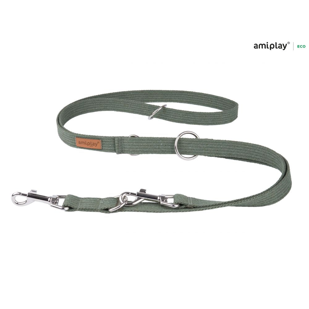 Amiplay Smycz Regulowana 6 w 1 Cotton Khaki 100 - 200 cm Rozmiar M