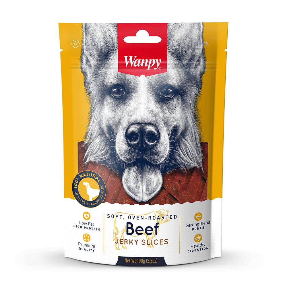 Wanpy Beef Jerky Slices Paski Z Wołowiny Przekąska Dla Psa 100 g