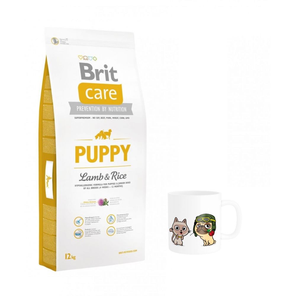 Pakiet Brit Care Lamb & Rice Jagnięcina & Ryż Puppy Karma Dla Szczeniąt 12 kg + Kubek z Twoim Pupilem !