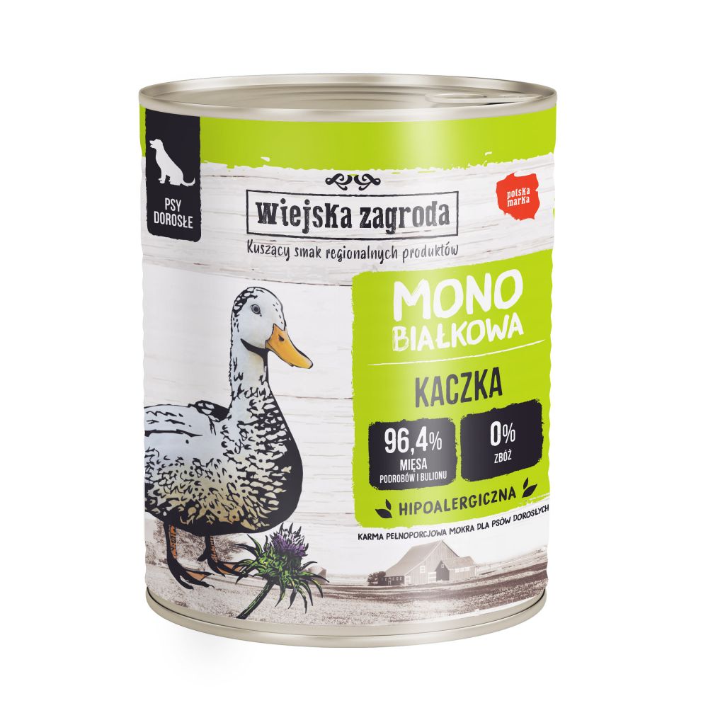 Wiejska Zagroda Monoproteinowa Mokra Karma Dla Dorosłych Psów Kaczka 800 g
