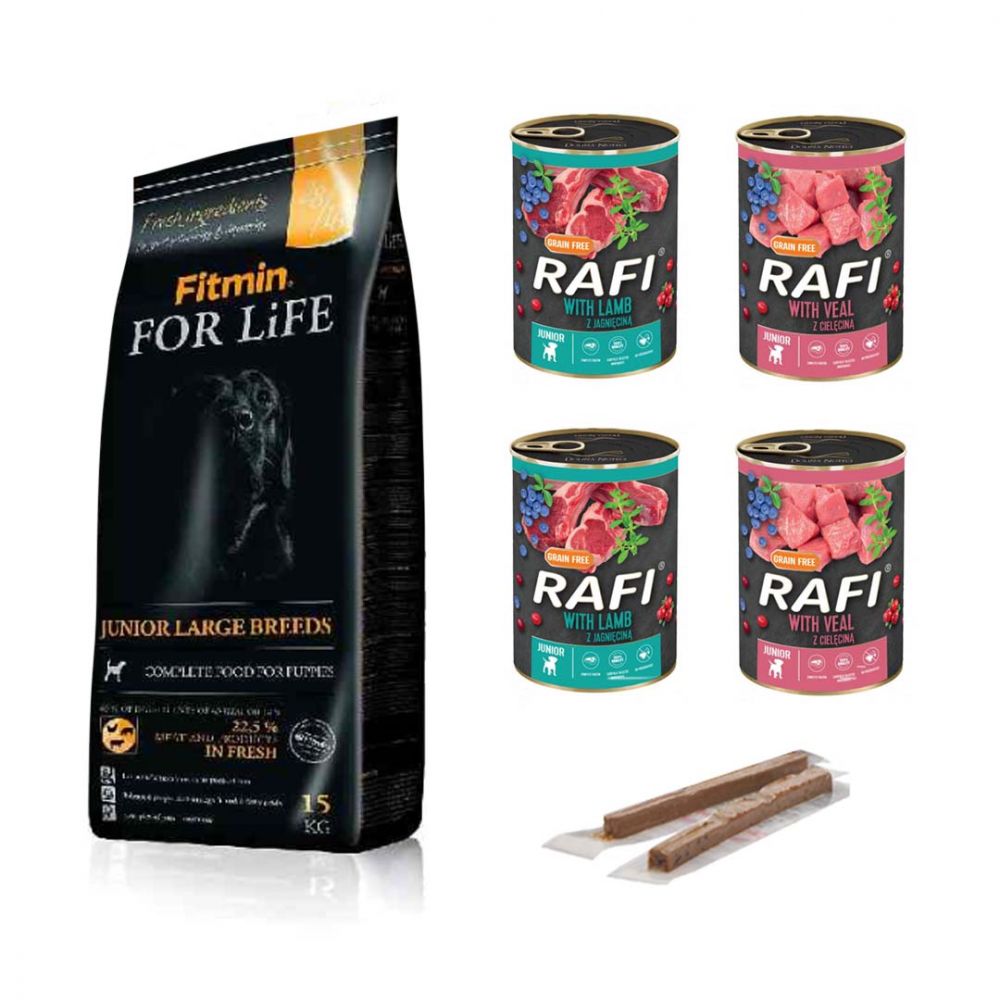 Pakiet Fitmin For Life Junior Large Breed 15 kg + 6 GRATISÓW!