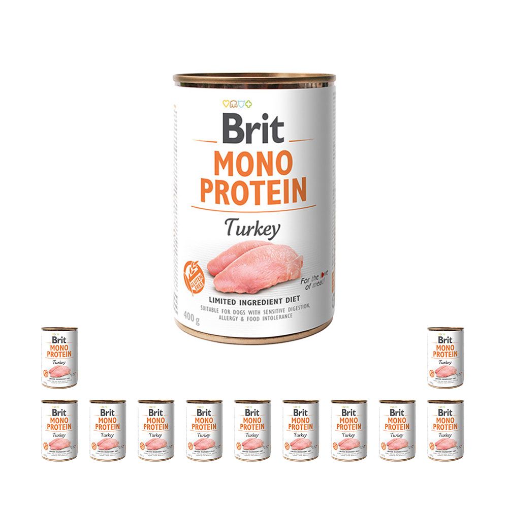 PAKIET FBA Brit Mono Protein Turkey Indyk Mokra Karma Dla Psa 400 g X 12