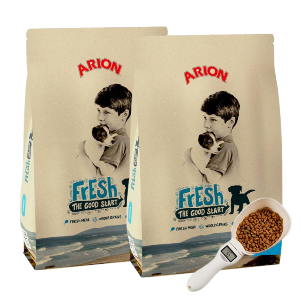 Pakiet Arion Fresh Junior Karma Dla Szczeniąt 2 x 12 Kg + Miarka z wagą do pokarmu GRATIS!