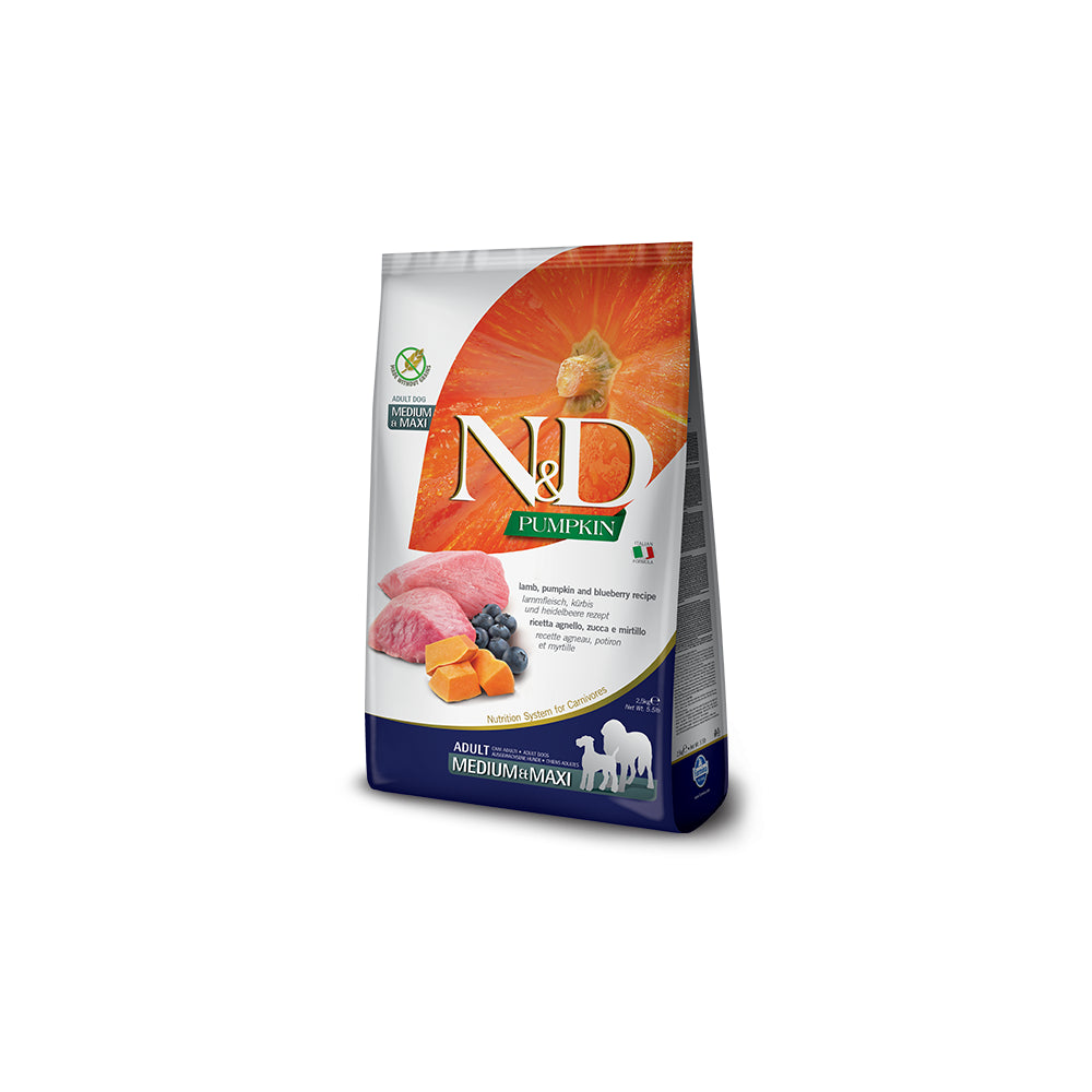 Farmina N&D Dog Pumpkin Lamb & Blueberry Adult Medium Maxi Dla Dorosłych Psów Średnich i Dużych Ras 12 kg