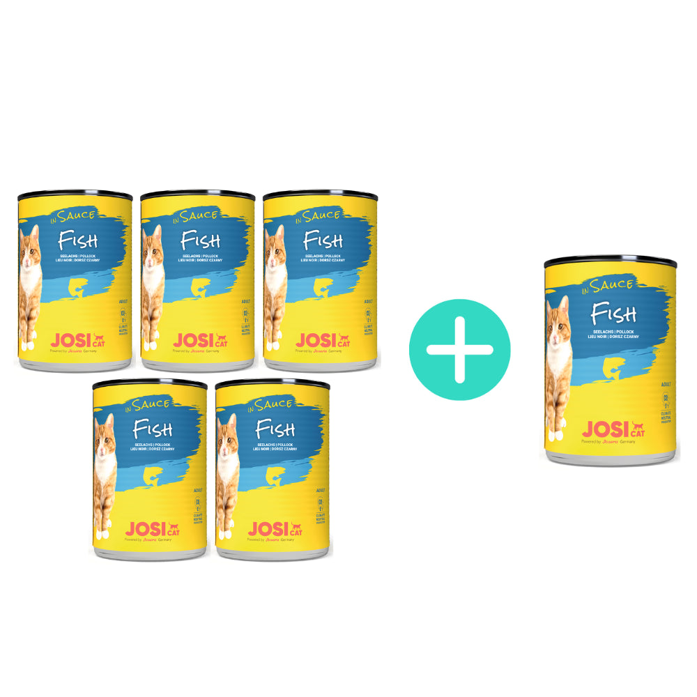 Pakiet Josera Josicat Mokra Karma Dla Kota Ryba W Sosie 5 x 415 g + 1 Puszka Gratis!