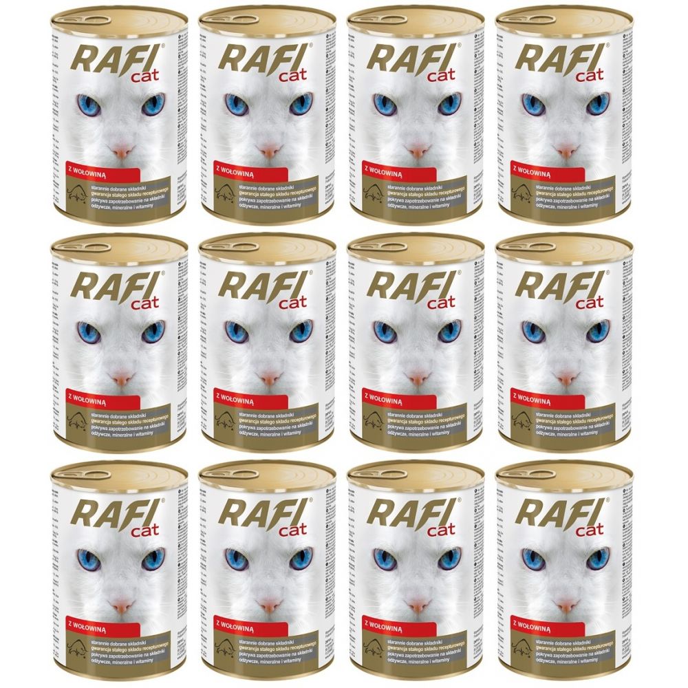 PAKIET FBA Dolina Noteci Rafi Karma Dla Kota z Wołowiną 415 g X 12
