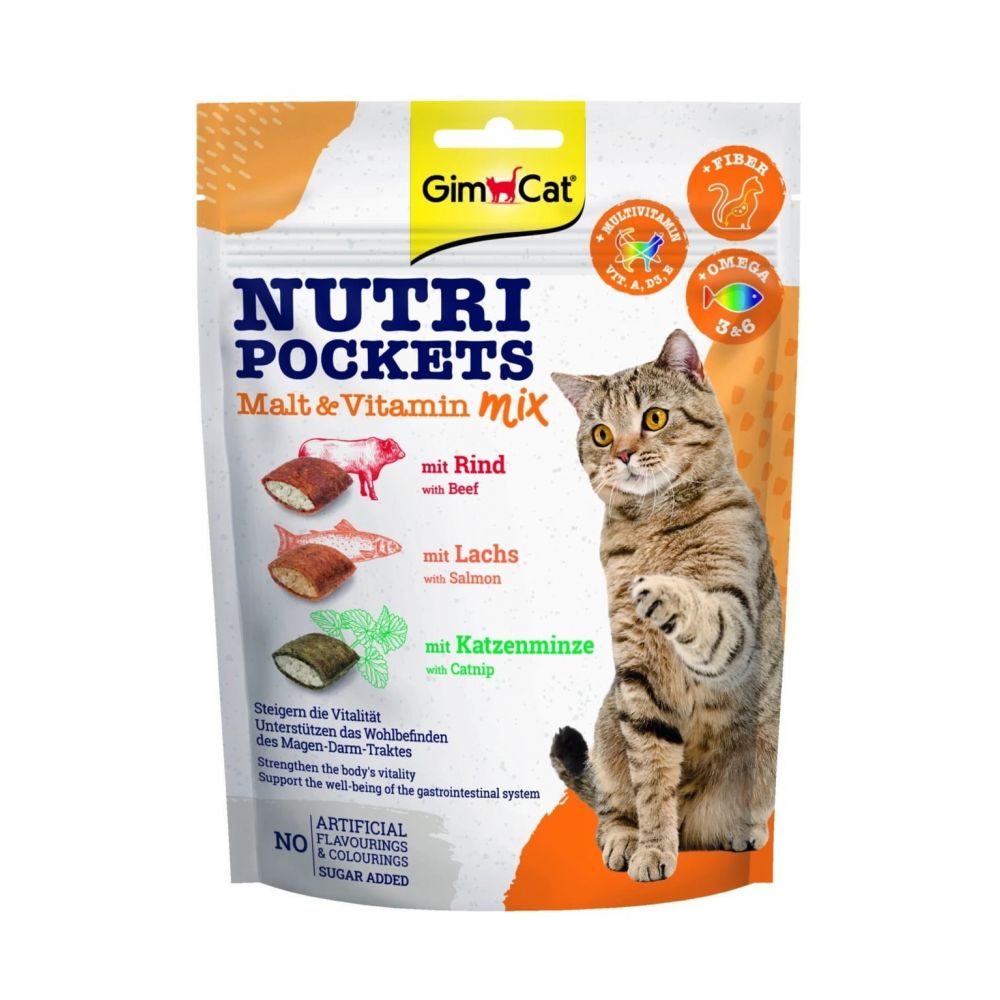 GIMCAT Nutri Pockets Malt-Vitamin Mix 150g trzy smaki