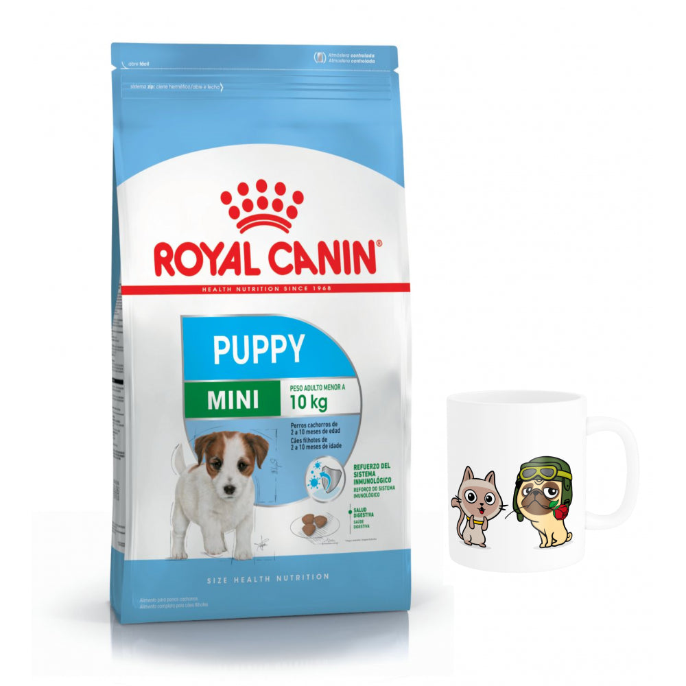 Pakiet ROYAL CANIN Mini Puppy Karma Sucha Dla Szczeniąt Od 2 Do 10 Miesiąca Życia Ras Małych 4 kg + Kubek z Twoim Pupilem !