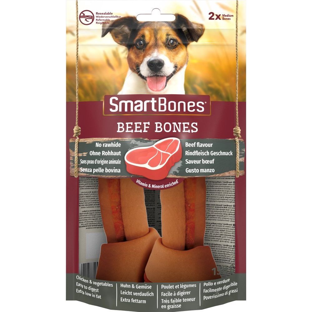 Smart Bones Beef Medium Kości Do Żucia Dla Średnich Psów 2 Sztuki 158 g