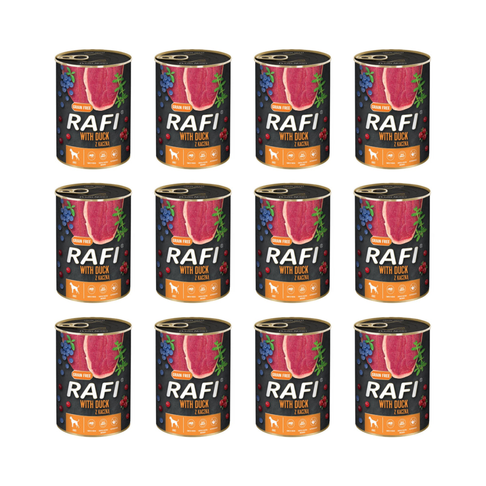 Pakiet Rafi Karma Dla Psa z Kaczką, Borówką i Żurawiną 12 x 800 G