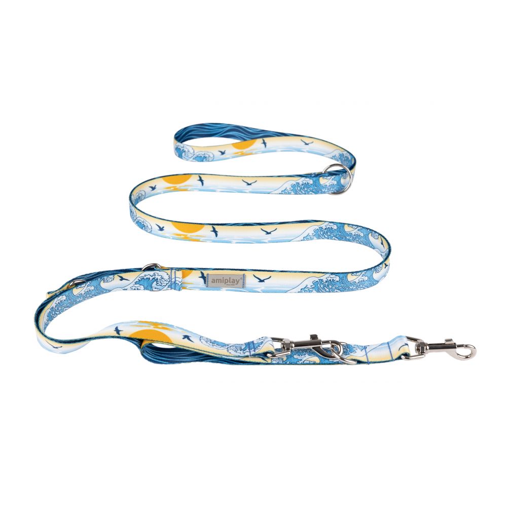 Amiplay Smycz Regulowana 8in1 BeNature Rozmiar M Waves