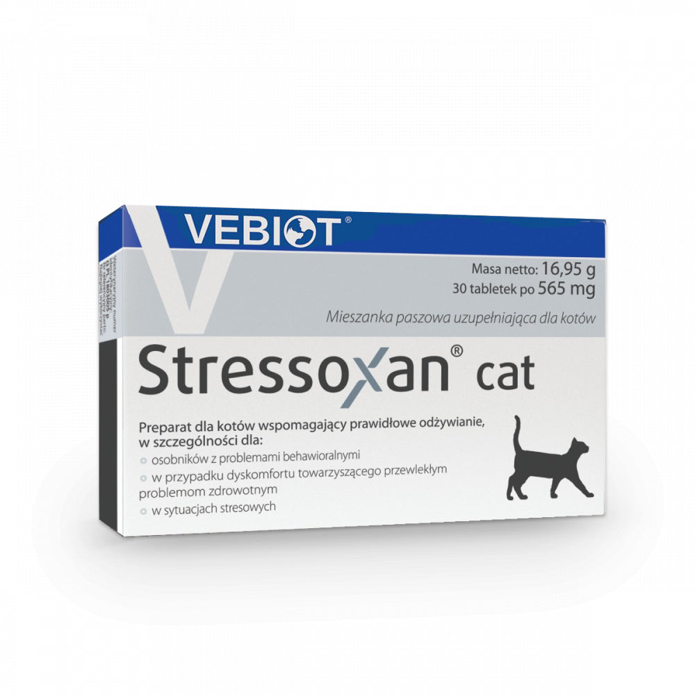 Vebiot Stressoxan Cat Preparat Dla Kotów z Problemami Behawioralnymi 30 Tabletek