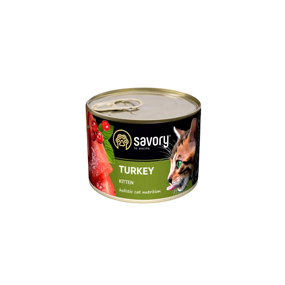 Savory Cat Kitten Turkey Karma Mokra Dla Kociąt z Indykiem 200 g
