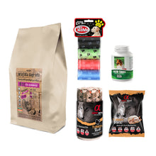 Pakiet Wiejska Zagroda Indyk z Jabłkiem dla Szczeniąt Dużych Ras 20 kg + 4 GRATISY Dezo Tabs, Kolorowe Woreczki, Przysmak