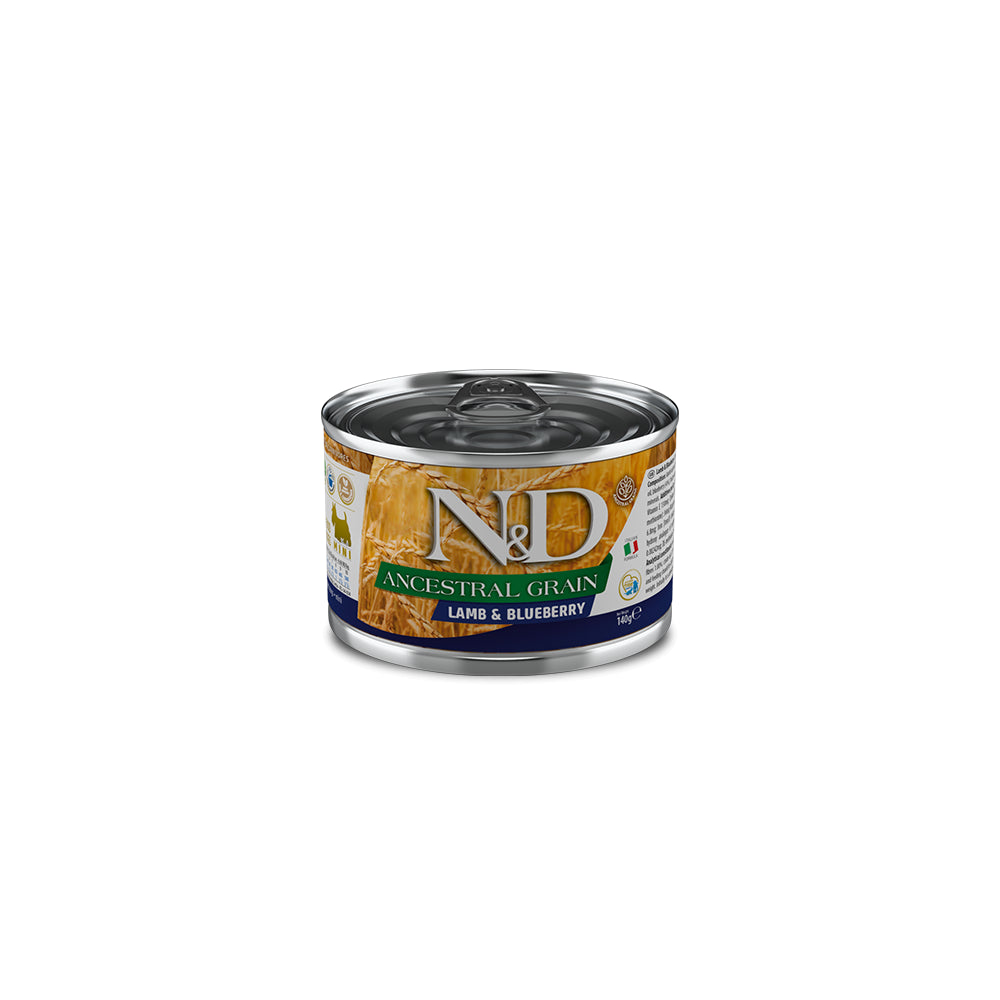 Farmina N&D Dog Ancestral Grain Lamb & Blueberry Mini Karma Dla Dorosłych Psów Małych Ras 140 g