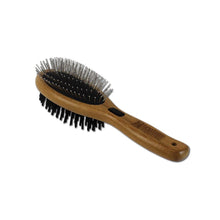 Bamboo Groom Dwustronna Szczotka Z Włosiem I Igłami Ze Stali Nierdzewnej Rozmiar L