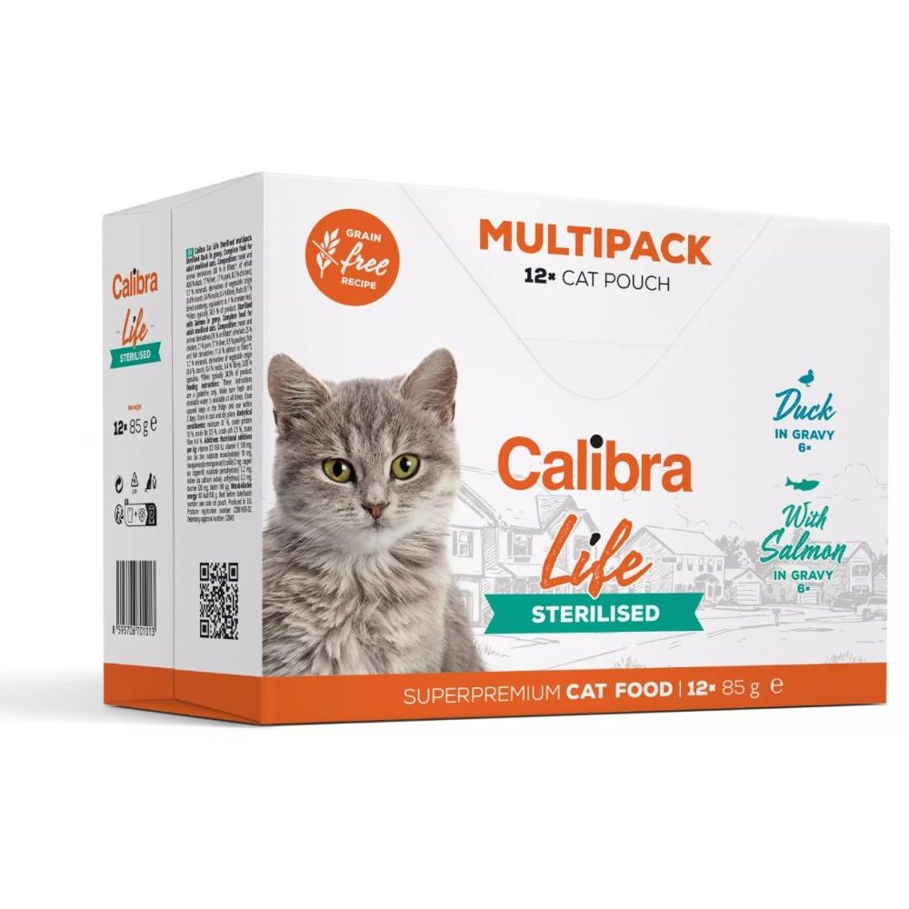 CALIBRA Cat Life Sterilised Multipack 12x85 saszetki mięsne