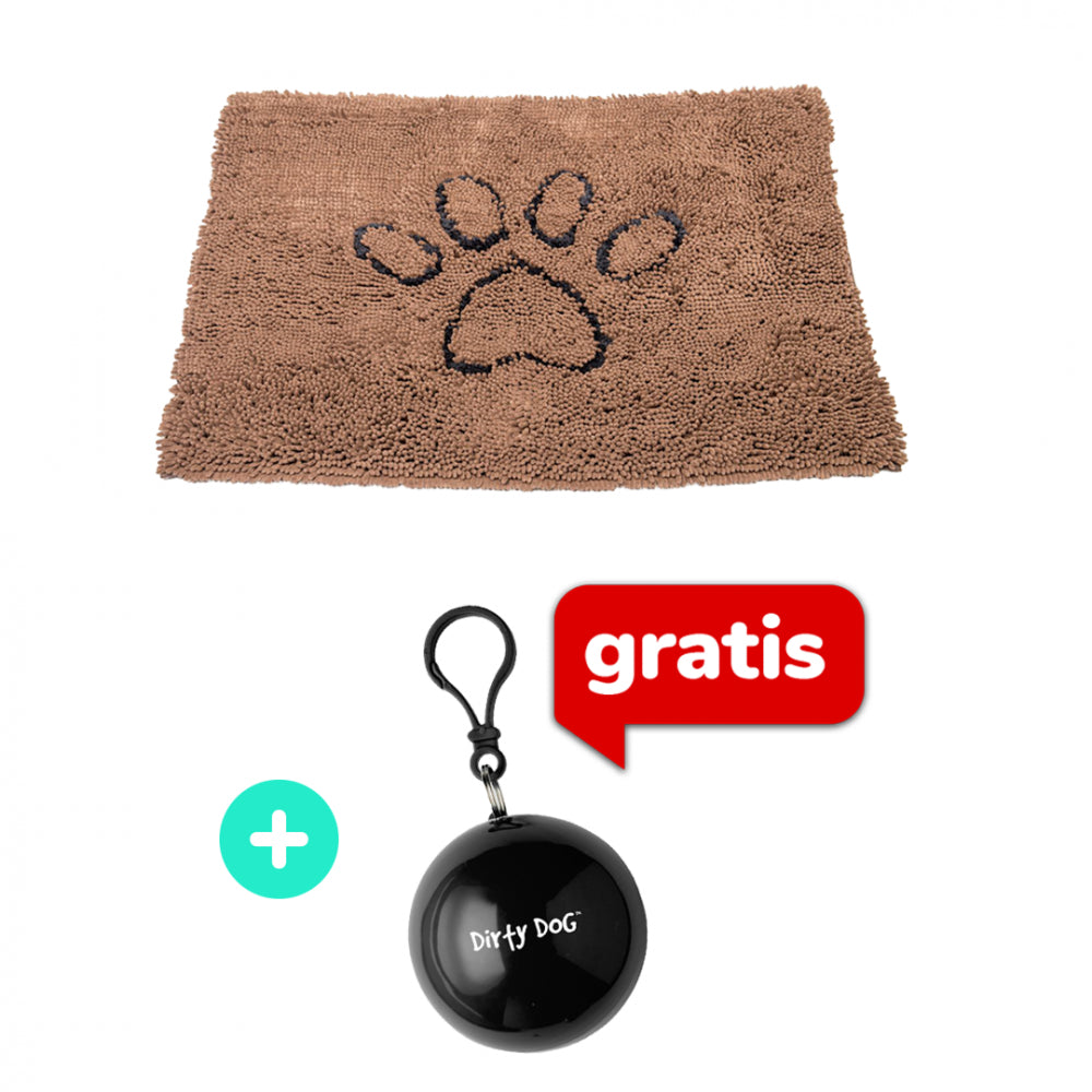 Pakiet Dirty Dog Mata Absorbująca Brud i Wodę Brązowa 58 x 41 cm + Peleryna Gratis!