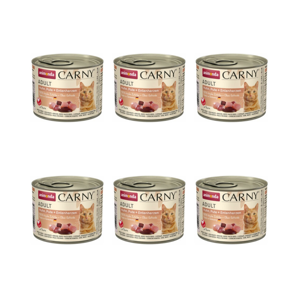 Pakiet Animonda Carny Kurczak, Indyk, Serca Kaczki 6 x 200 g