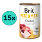 Pakiet Brit Pate&Meat Chicken z Kurczakiem 15 x 400 g