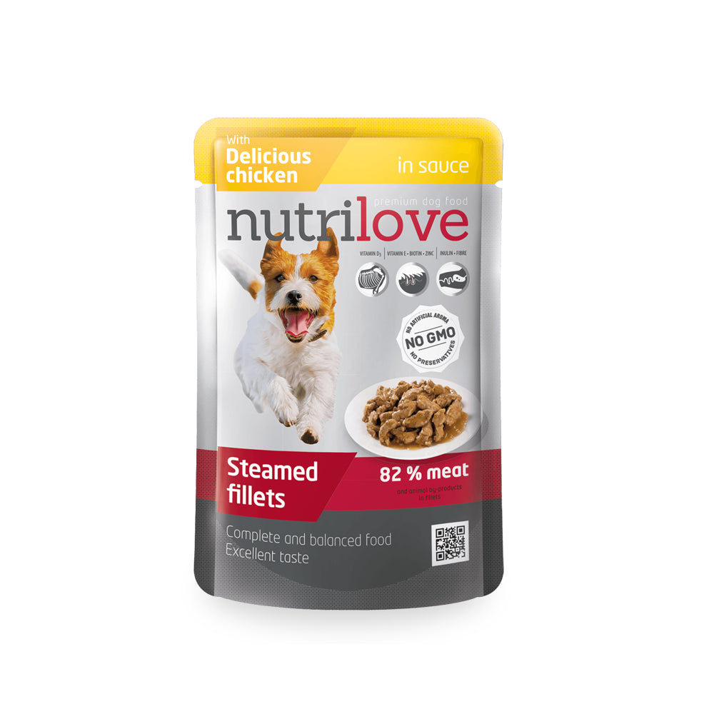 Nutrilove Soczyste Mięsne Kawałki Kurczaka w Sosie 85 g