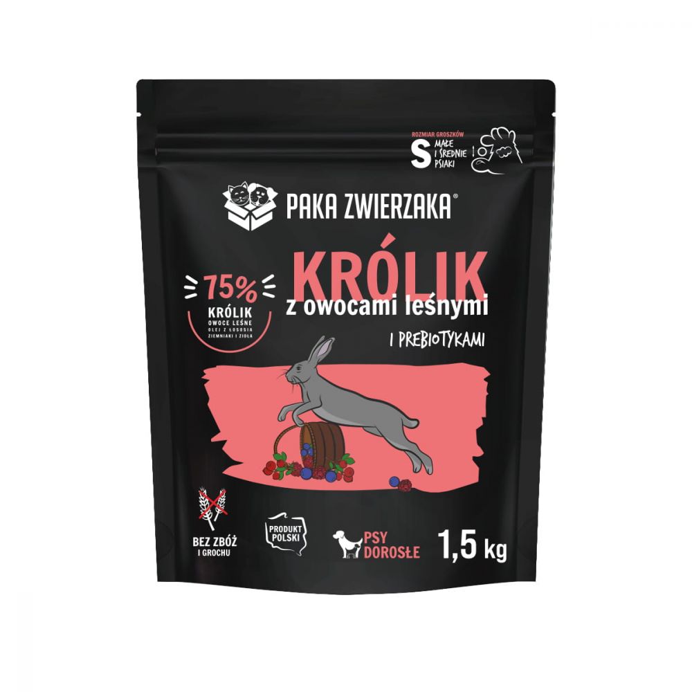 Paka Zwierzaka Seventh Heaven Sucha Karma Dla Dorosłych Psów Królik i Owoce Leśne Rozmiar S 1,5 kg