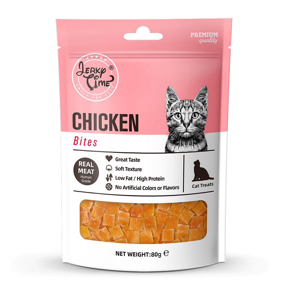 Jerky Time Kęski z Kurczaka Przysmak Dla Kota 80 g