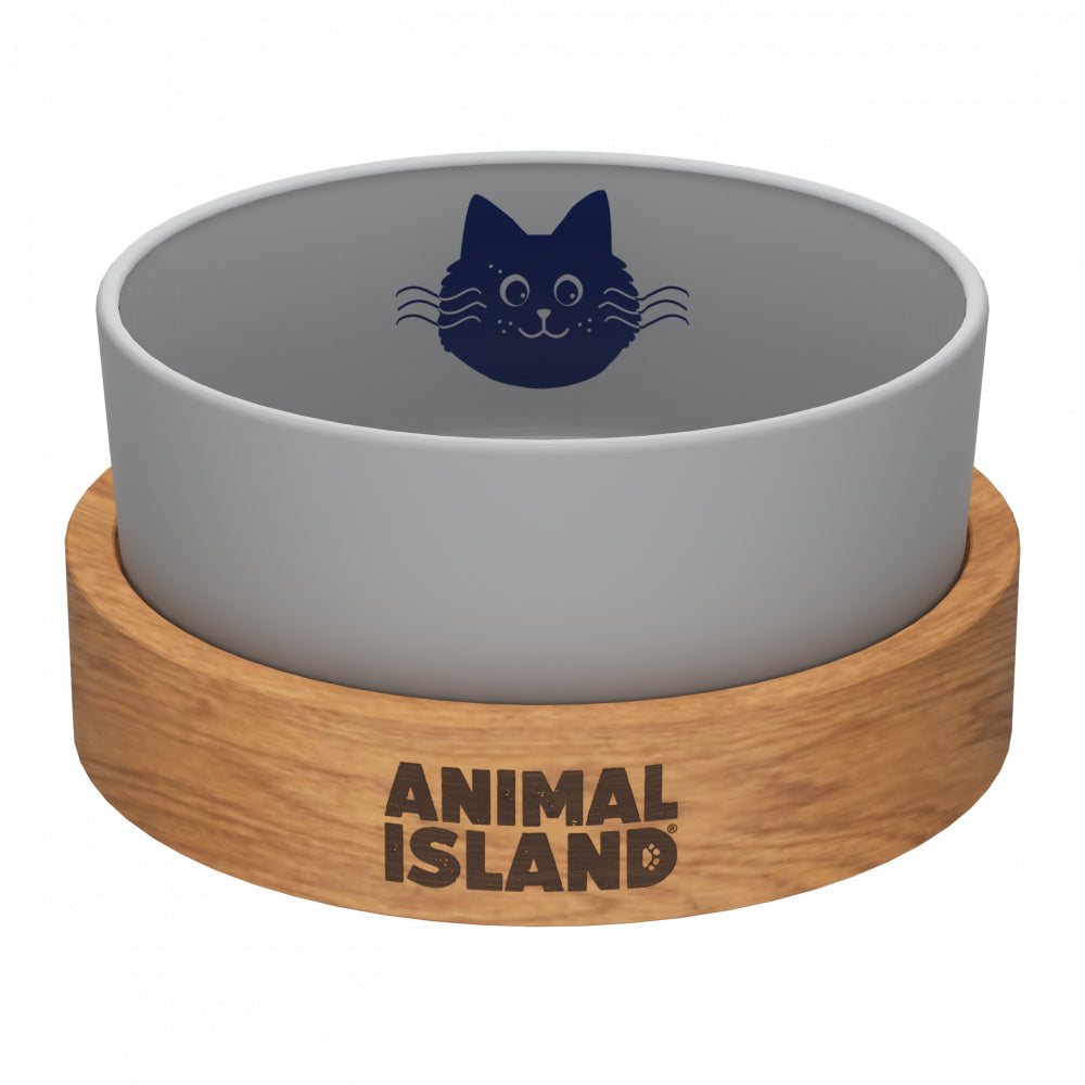 Animal Island Szklana Miska Dla Kota Rozmiar S 900 ml Szara