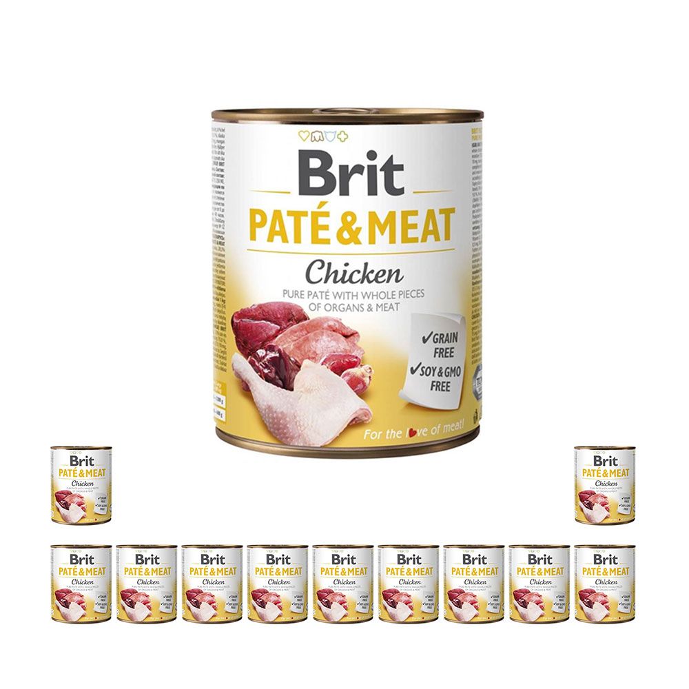 Pakiet Brit Pate & Meat Chicken Kurczak Mokra Karma Dla Psa 12 x 800 g