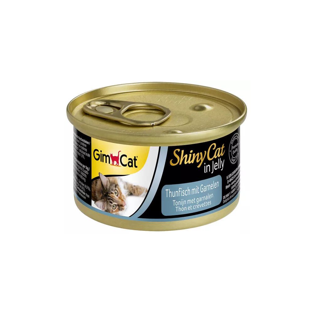 GIMCAT Shiny Cat Tuńczyk i krewetki w galaretce 70g mokra karma dla kotów