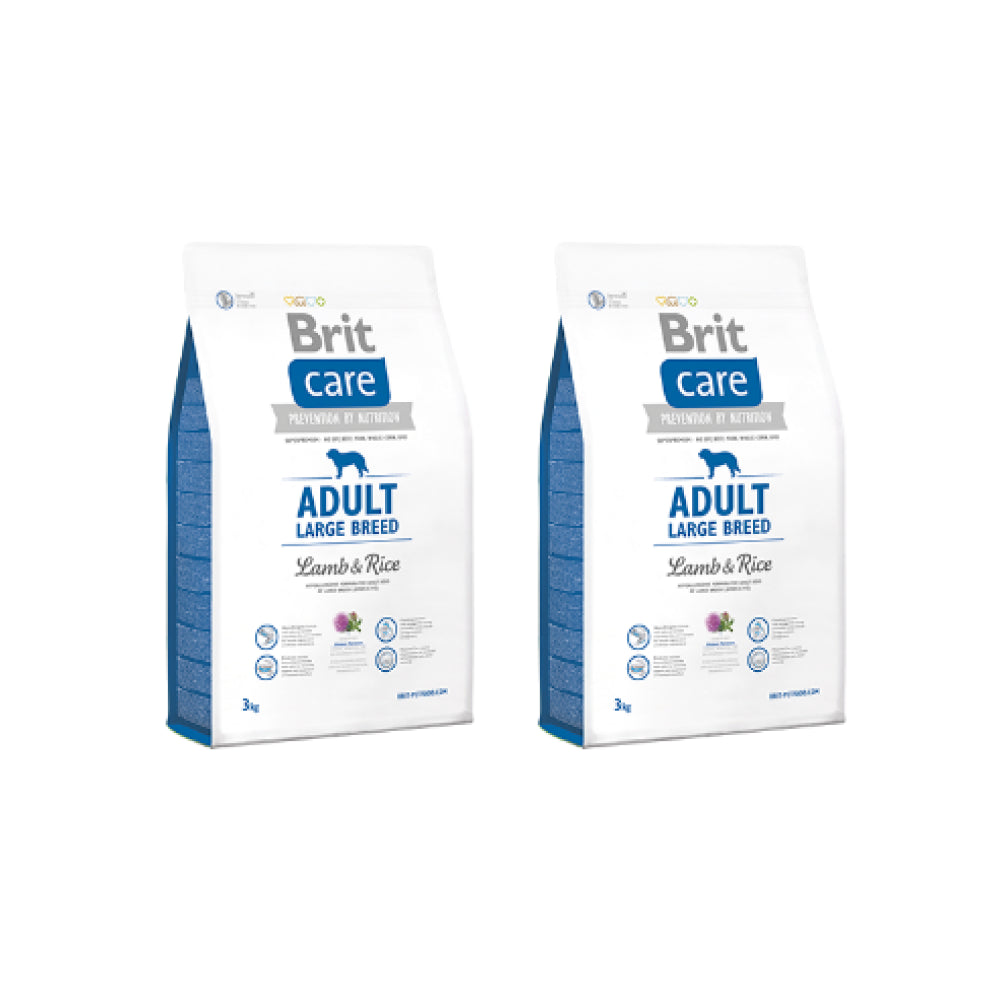 Pakiet Brit Care Lamb & Rice Jagnięcina & Ryż Adult Large Breed Kamrma Dla Dorosłych Psów Dużych Ras 2 x 3 kg