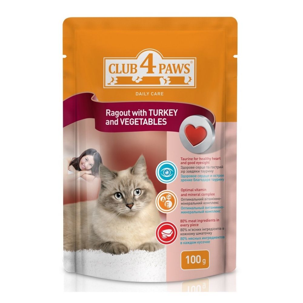 Club 4 Paws Gulasz z Indykiem i Warzywami 100 g