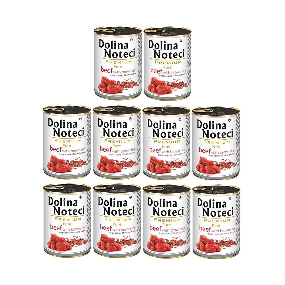Pakiet Dolina Noteci Premium Pure Bogata w Wołowinę z Brązowym Ryżem 10 x 400 g