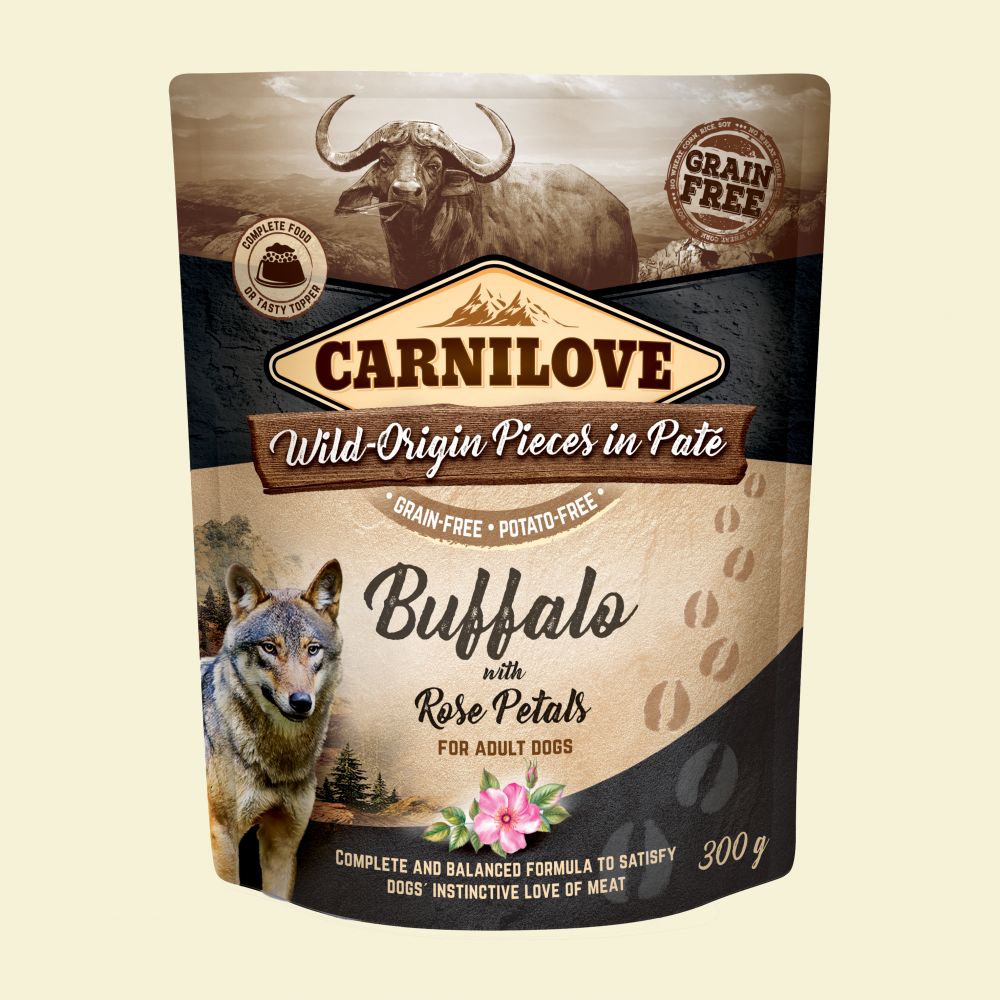 Brit Carnilove Wild Buffalo & Rose Petals Bawół Płatki Róż Bezzbożowa Karma Dla Psa 300 g
